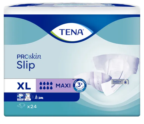 Windelhose TENA Slip Maxi XL, Hüfte 120-160 cm (1 Karton: 3 x 24 Stück)