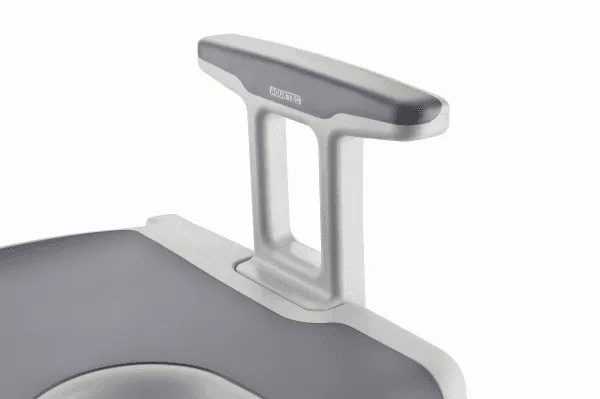 Duschhocker INVACARE Sorrento mit Armlehnen und Ausschnitt, weiß-grau